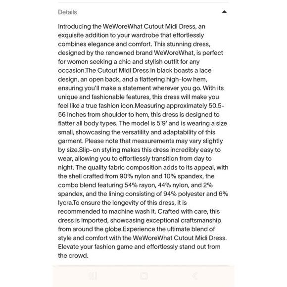 WEWOREWHAT Cutout Lace Asymmetric Midi Dress, sz Small - Picture 11 of 16